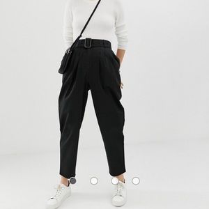 ASOS Belted Peg Pants with Tortoiseshell Buckle